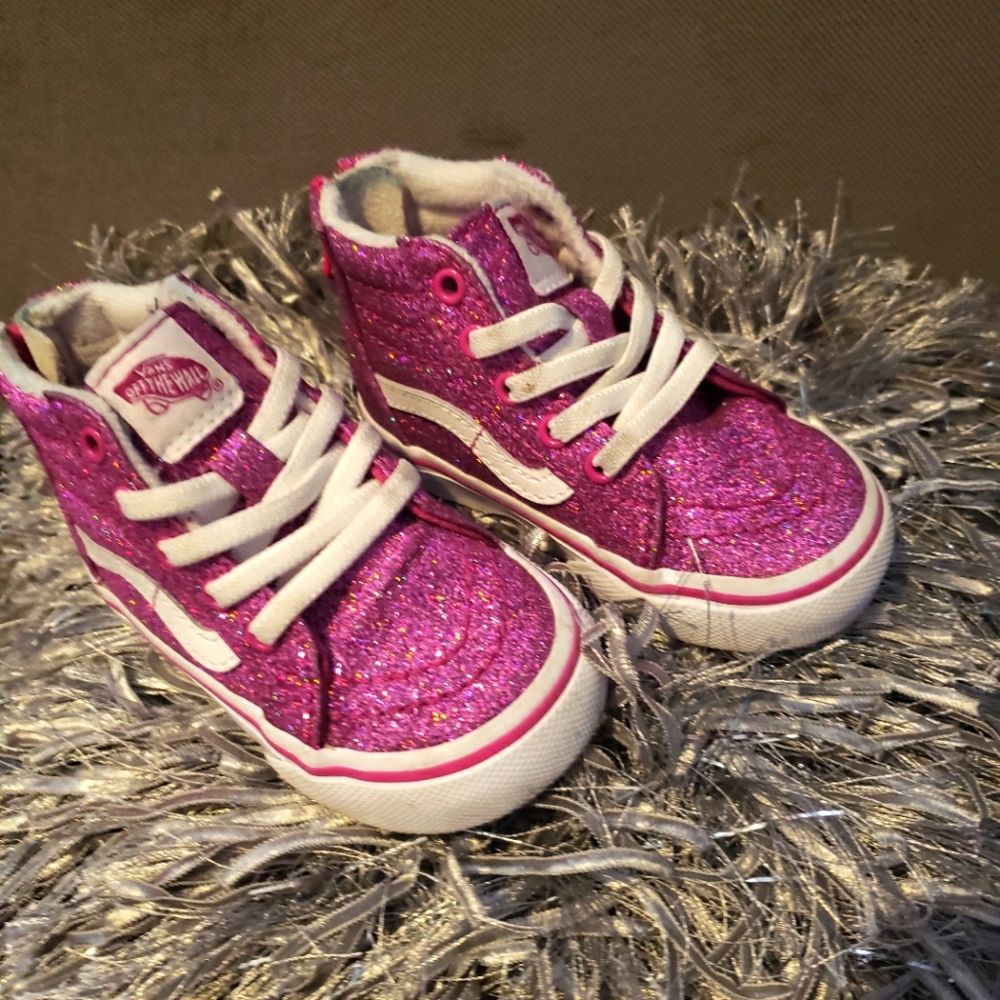 Baby girl pink glitter vans